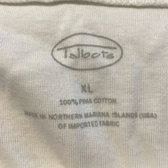 talbots white 100% cotton t-shirt, size XL - Picture 3 of 4